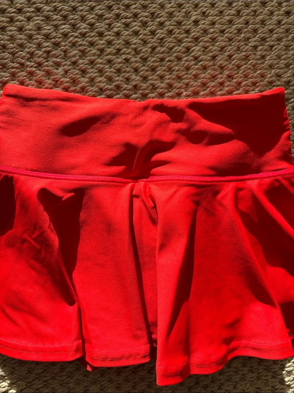 Bright Red Circle Skater Skirt with Star Detail